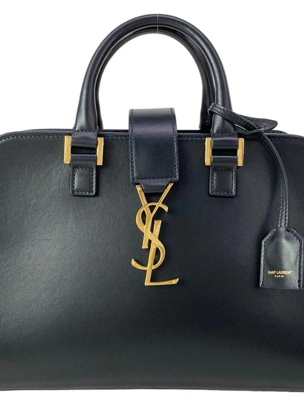 SAINT LAURENT PARIS Baby Cabas 568853 Black Leather Handbag